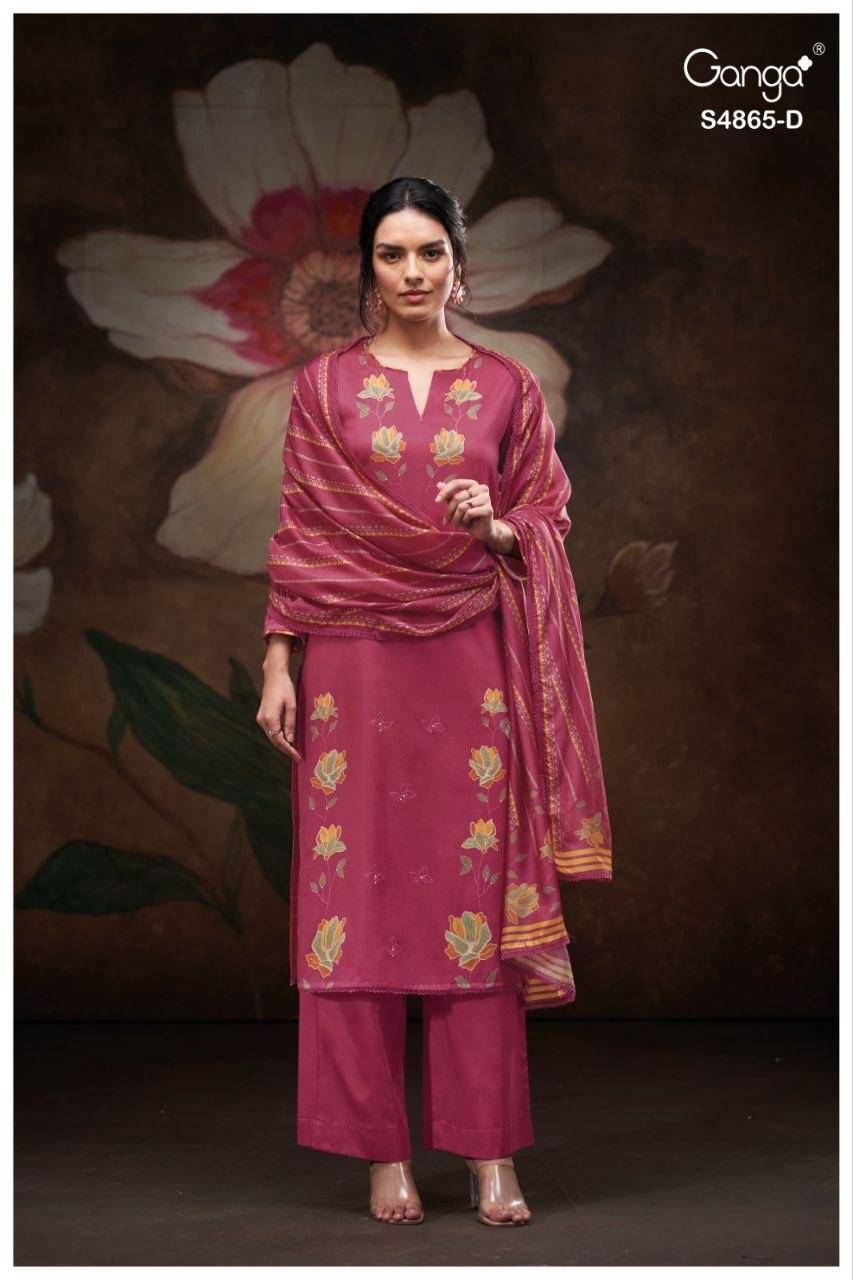 PRATIKA 4865 By GANGA Fashion 4865 A TO 4865 D Beautiful Festive Suits Stylish Colorful Fancy Casual Wear & Ethnic Wear PREMIUM COTTON Dresses At Wholesale Price